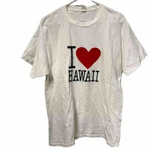 Vintage I LOVE HAWAII T-Shirt Graphic Print 90s Unisex Tee Size L Heart Text‎